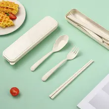 Relea  小麦素材製のカトラリーセット【フォーク・ス  プーン・箸付き】