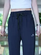 超薄メッシュアイスシルク メンズパンツ【夏用・ゆったりストレート・トレンドデザイン】（セットアップ対応）