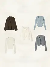 シンプルなデザインの長袖トップス【カジュアルスタイル・胸ポケット付き】（セットアップ対応）