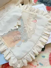 バラ柄デザインの刺繍エプロン【特別加工・両色使い】