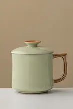 兮元記 陶磁器製 蓋付きマグカップ【高級オフィス用・個人用】