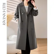 紅羽堂 レディーストレンチコート【中長丈・春秋用・膝下丈・ファッションアウター】