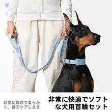 極上の柔らかさの首輪とリードセット【中小型犬用・防丟・QRコード付き】（セットアップ対応）