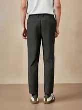 サテン風 蚕絲混紡九分パンツ【四方向ストレッチ・夏用】（セットアップ対応）