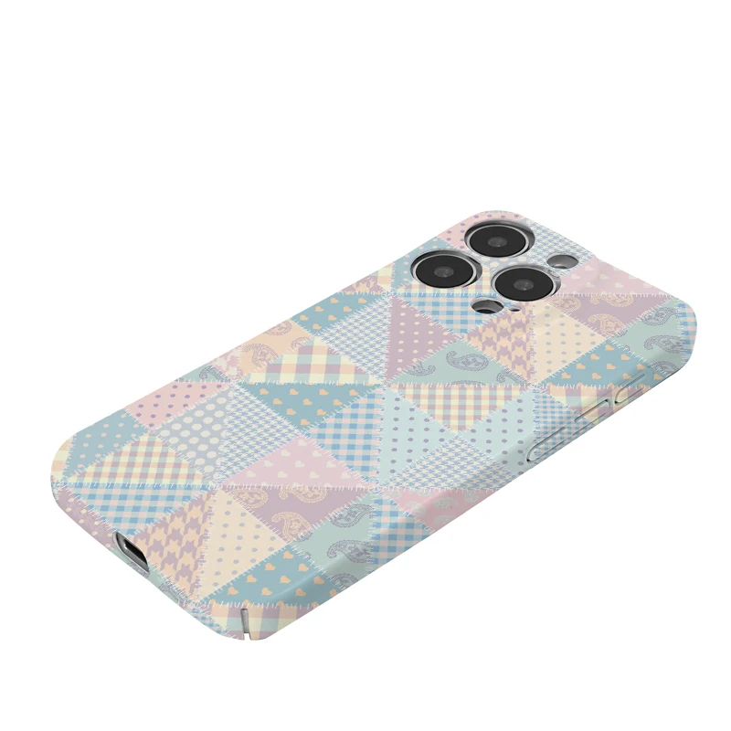 iPhone SE フィルム：シンプルなチェック柄で防塵機能を備えた二合一ケース