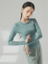 モダール製 ラウンドネック長袖レディースダンスウェア【中国舞・クラシックダンス・練習用】