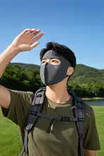 全顔覆う日焼け防止フェイスマスク【UVカット・夏用・薄手・通気性・ライディング対応】