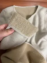 海鷗襟デザインの厚手ミンクタッチニットトップス【冬用・フィット感あり】