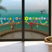 カートン花と蝶のデコレーション静電気ステッカー【クラスルーム用・ガラス窓対応・再利用可能】