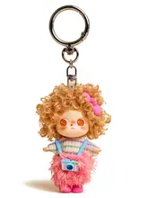 可愛いデザインのフワフワ人形キーホルダー【バッグやリュック用・アクセサリー】