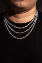 ICEGANG ジルコニアネックレス【金銀・フルストーン・ユニセックス・ヒップホップスタイル】