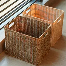 ナチュラルなデザインの収納バスケット【多用途・キッチンやバスルームに最適・整理整頓】（  セットアップ対応）