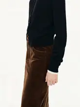 春秋用 コーデュロイ ハイウエストスカート【後スリット・ストレートデザイン】