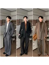 スタイリッシュなウール製メンズジャケット【カジュアル・休暇用・ブレザー風】（セットアップ対応）