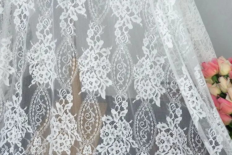 フランス製の広幅メッシュ生地：刺繍レース・ウエディング用の素材特性と実用性