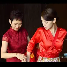 男女兼用 中袖長袖 インナーウェア ルームウェア【スリムフィット・シルクタッチ・レッド】