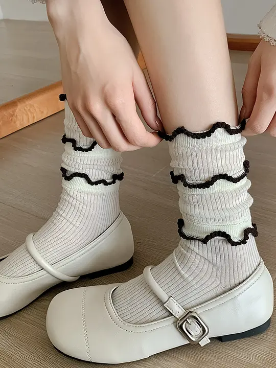 ルーズソックス 春夏女性用レース薄手ソックス