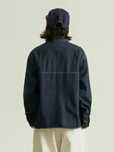 ユニセックス デニムシャツ【薄手・ゆったりとした着心地・レトロスタイル】