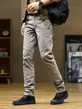 メンズ 春夏用 パンツ【レトロスタイル・ストレート・ストレッチ・コットン】