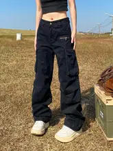 apocket レディースシンプルストレートワークパンツ【カジュアルデザイン・多ポケット・ゆったりフィット】