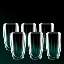 二重ガラス カップ 水カップ コーヒーカップ 耐熱 丸型 厚手 真空 防火