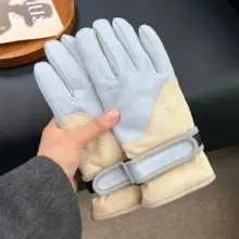 冬用 レディースサイクリング グローブ【防寒防風・フリース裏地・タッチパネル対応・滑り止め付き】