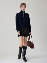 レース切り替えデザイン Aライン ハイウエスト スリムショートスカート 秋冬新作