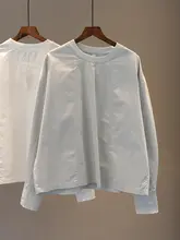 カジュアルコットン丸首シャツ【秋用・ゆったりシルエット・フリンジデザイン】