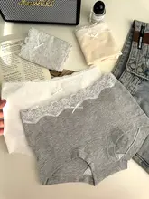 バレエ風のレースウエスト女性用ボクサーパンツ【極上の柔らかさ・コットン・四角形デザイン】（セットアップ対応）