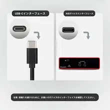 Type-C接続対応のオーディオインターフェース用USBケーブル【無損失録音・パソコン用】