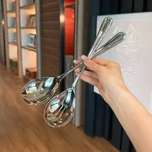 大きいサイズのステンレス製分菜スプーン【ホテル用・長めデザイン】