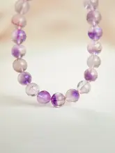 天然超七紫水晶ブレスレット【女性用・紫色の宝石・珠玉の手作り】