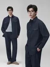 水洗デニム二色使いジャケットとパンツ【春夏向け・トレンド・薄手】（セットアップ対応）