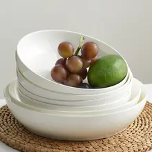 純白色 骨瓷製プレートセット【深皿・家用・創意デザイン・食器】