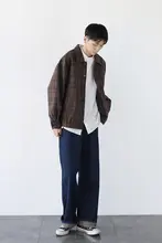 レトロチェックジャケット【ブラウン・タイトフィット・ユニセックス】