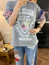 ストロベリープリントチェック柄コットン長袖Tシャツ【レディース・春用】