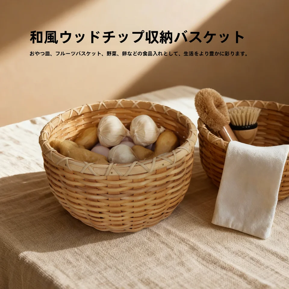 今だけ! 最大75％OFF!|木製編み込み収納バスケット【キッチン用・卵