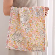 花園ウサギ 大人用 コットン製六重ガーゼ ハンドタオル【極上の柔らかさ・洗面用】