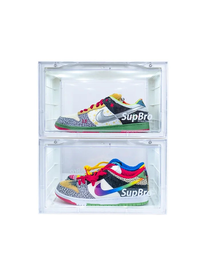 SupBro スニーカー用LEDライト収納ボックス【アクリル製・スマート音声コントロール・透明デザイン】