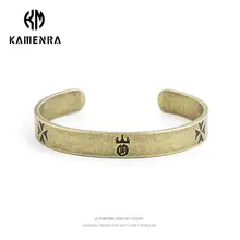Carmen レトロデザインのカップル用ブレスレット【チタン合金・オープンタイプ・幅広・クラウンモチーフ】