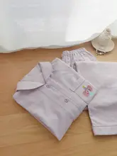 可愛らしいゾウモチーフのパジャマ【秋冬用・綿製・長袖・カップル向け】