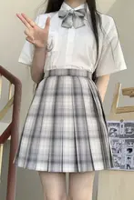 アイスクリームとクジラのデザインJK制服【グレーのチェック柄スカート・柔らかいスタイル】