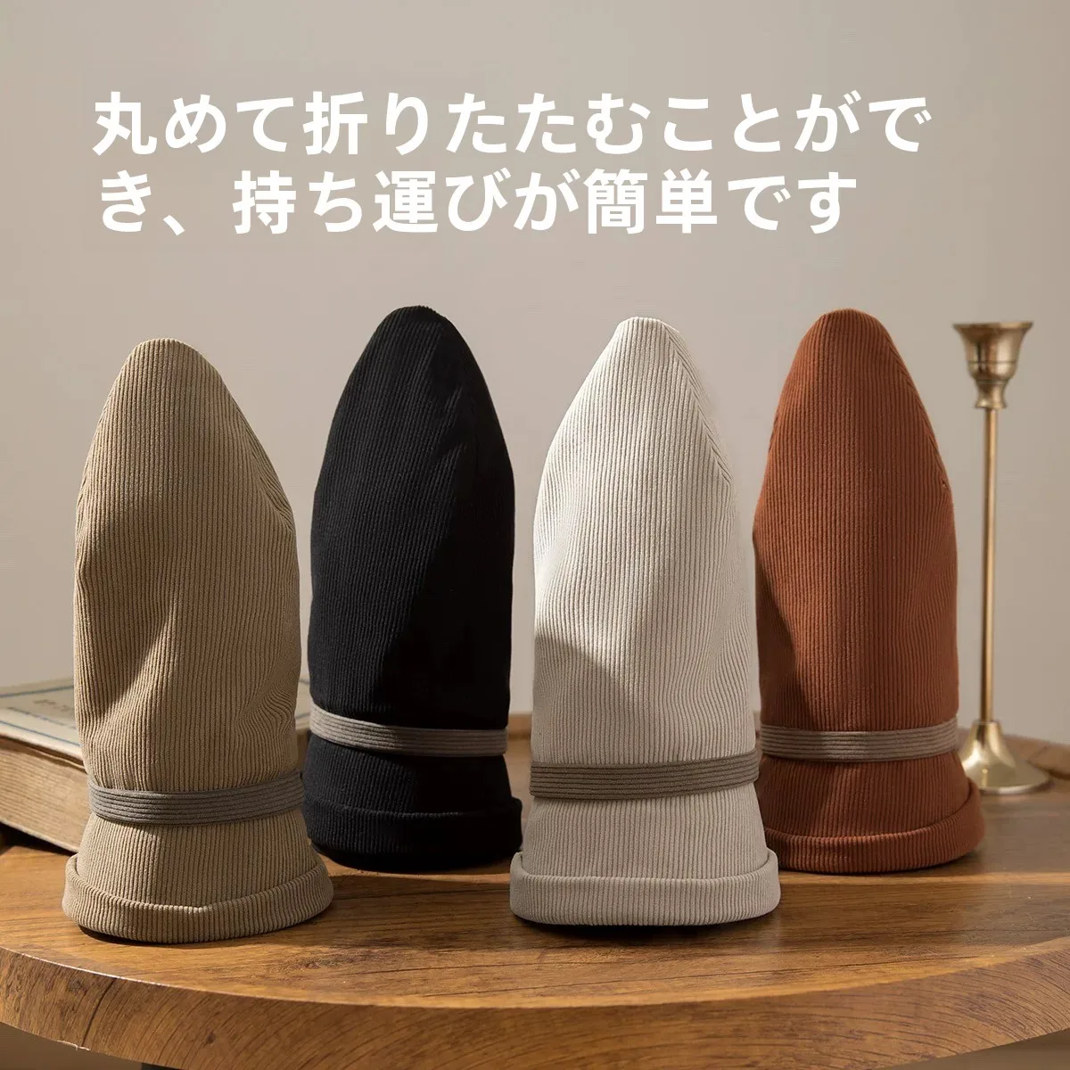 秋冬用 高級感あるコーデュロイバケットハット：冬のファッションと保温性を両立