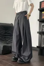 デザイン性に優れた褶皺ストレートパンツ【フィット・カジュアル】