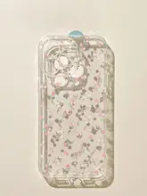 やわらかなピンクの花柄iPhoneケース【シンプルで可愛い・透明シリコン・iPhone対応】