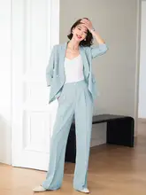 涼しげな女性用薄手ジャケット【七分袖・アセテート素材・シンプルデザイン】（セットアップ対応）
