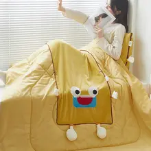 カートゥーン抱き枕兼用ブランケット【オフィス昼寝用・折りたたみ式・エアコン用】（セットアップ対応）