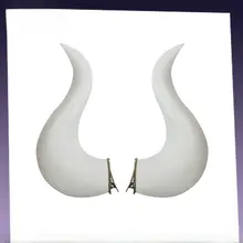 キャラクターコスプレウィッグ【ロングストレート・角付き・ダークブラウン】
