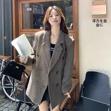 クラシックスタイルの毛羽立ちのあるテーラードコート【女性用・冬用・厚手・小柄対応】