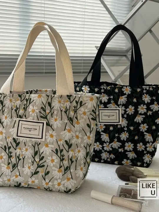 ハンド刺繍 トートバッグ【韓国風・レトロ・肩掛けタイプ】
